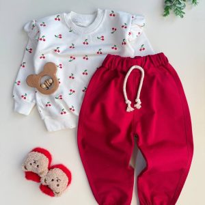 ست دورس شلوار آلبالو🍒